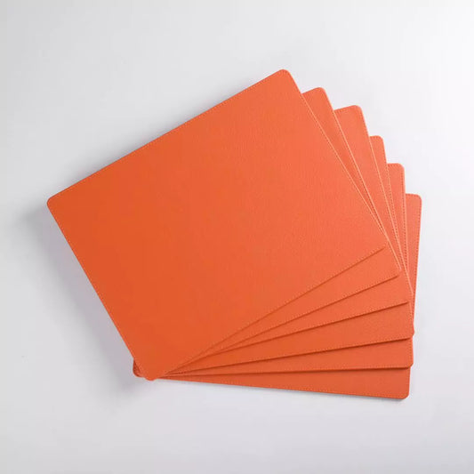 Orange Faux Leather Table Placemat (Set of 6)