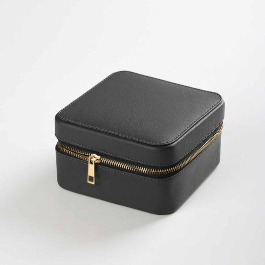 Black Faux Leather Watch / Jewellery Box