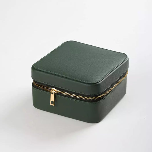 Green Faux Leather Watch / Jewellery Box