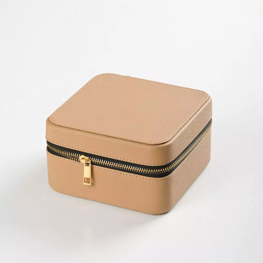 Beige Faux Leather Watch / Jewellery Box