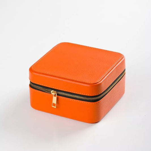 Orange Faux Leather Watch / Jewellery Box